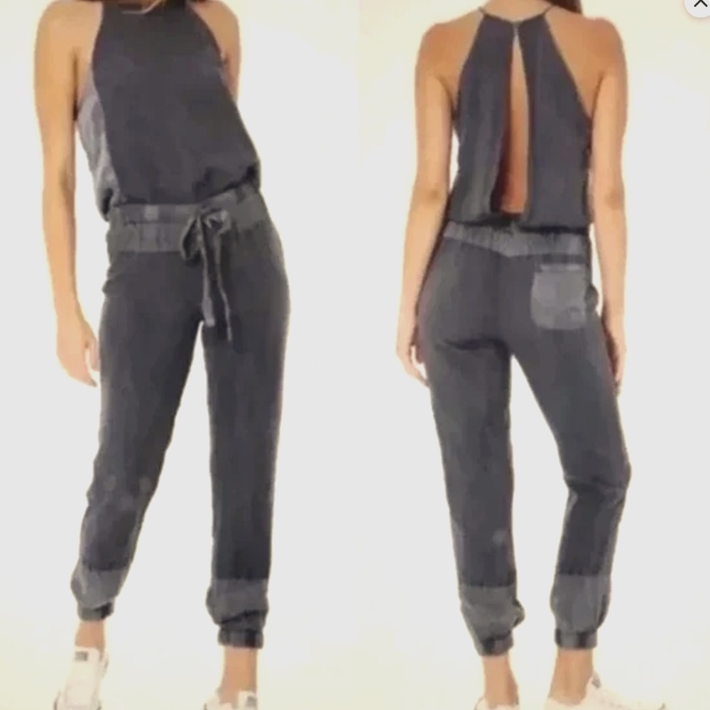 Young Fabulous Broke Jumpsuit Diego Women Medium Taupe-Gray Linen Blend